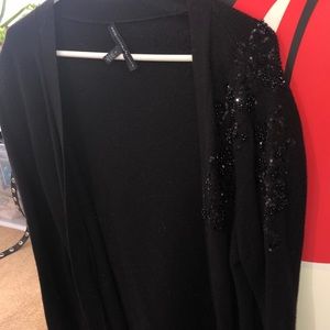 classic black cardigan